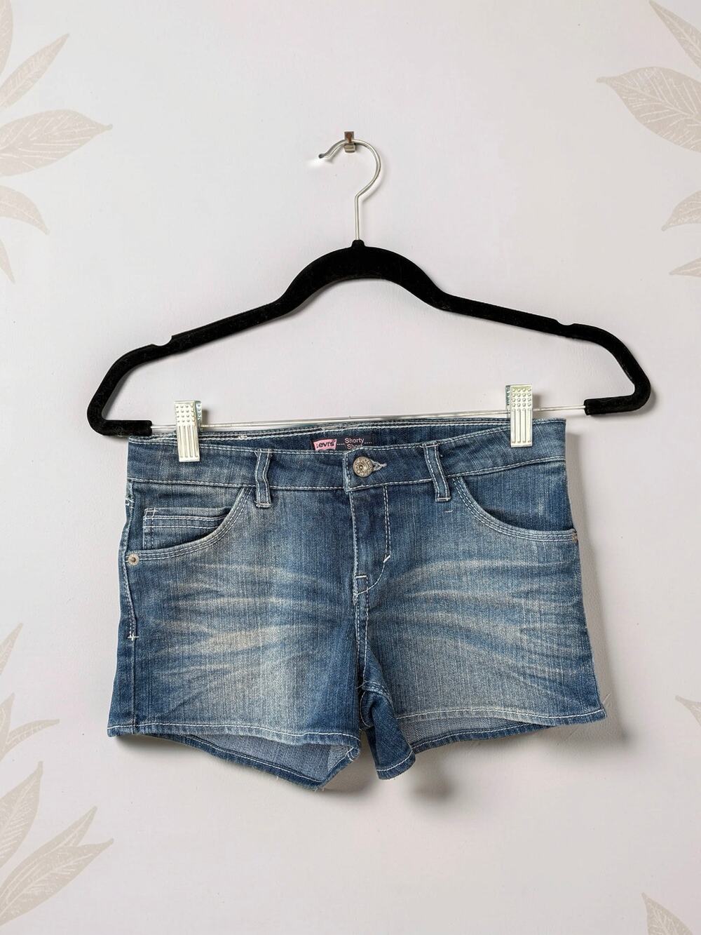 Levi’s Girls Size 16 Shorty Short Denim Medium Wash Stretch Adjustable Waist
